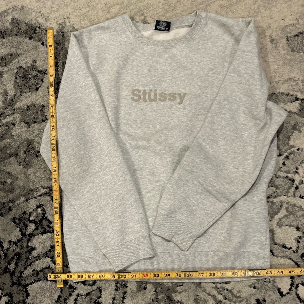 Stussy Light Gray Crewneck Sweater